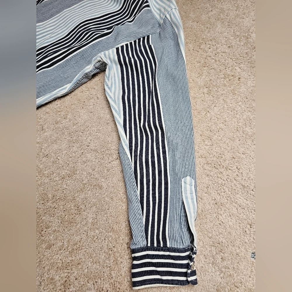 Vintage Banana Republic Safari & Travel Blue Multi Striped Button Down Shirt‎ XL